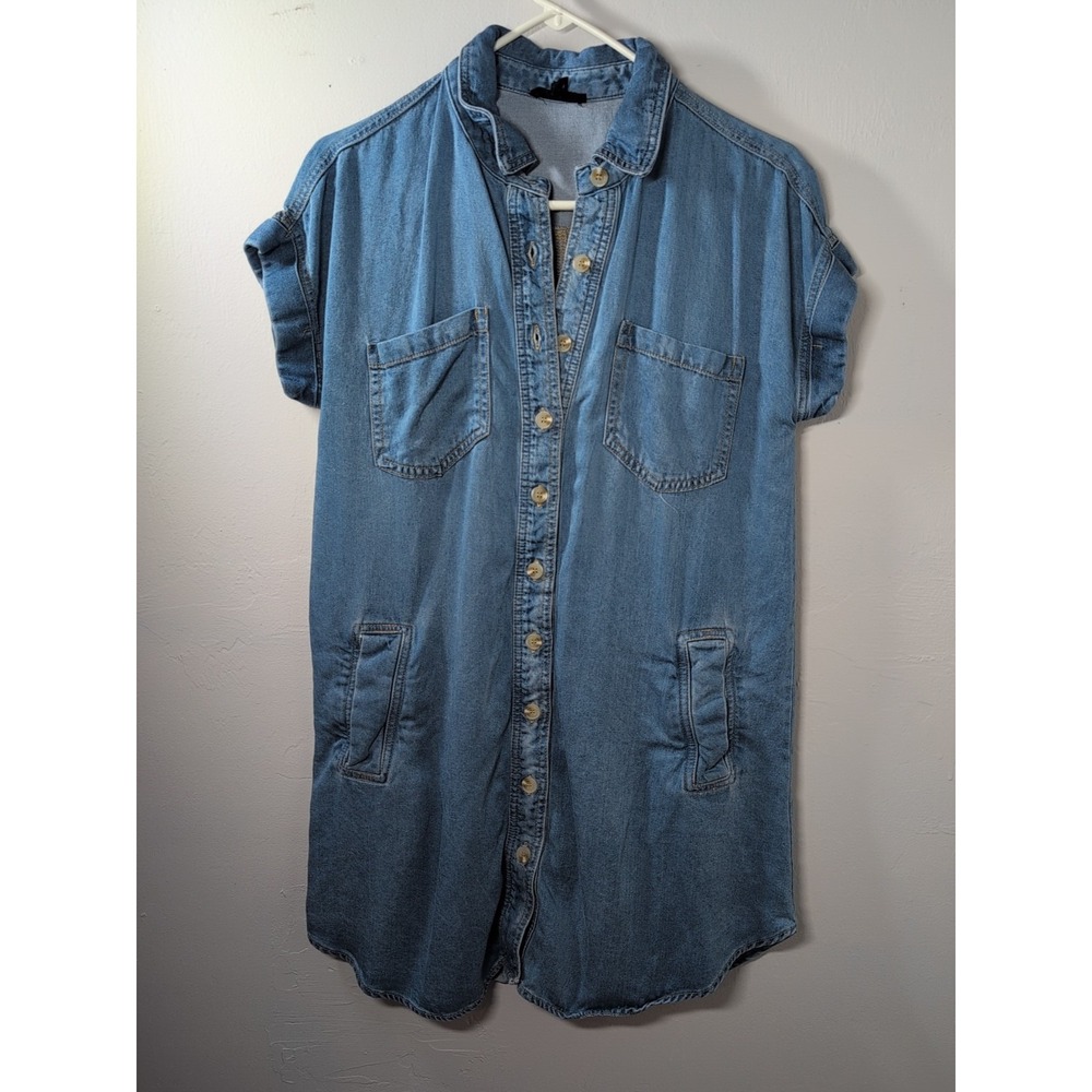 Blu Pepper Medium M Shirt Dress Blue‎ Women EUC